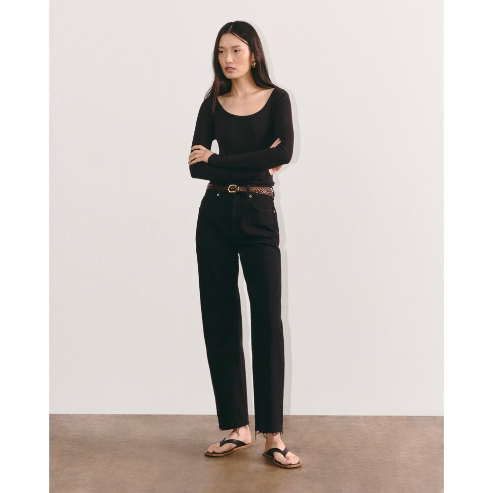 Everlane Way-High Jeans Coal Gray Size 24 NWT Straight Leg - Picture 6 of 13